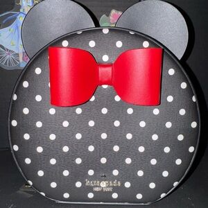 Kate Spade Black and White Polka with Red Bow Crossbody